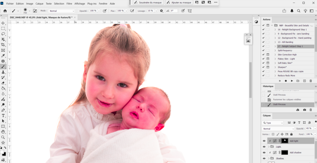 Post-traitement étape par étape
ajustement de la luminosité photographe bébé Houilles photographe bébé Yvelines photographe bébé Ile de France photographe bébé Paris